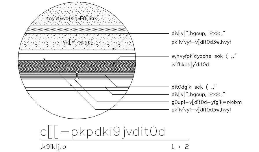 Road layer cut section details are given in this AutoCAD DWG file. Download the AutoCAD 2D DWG file.