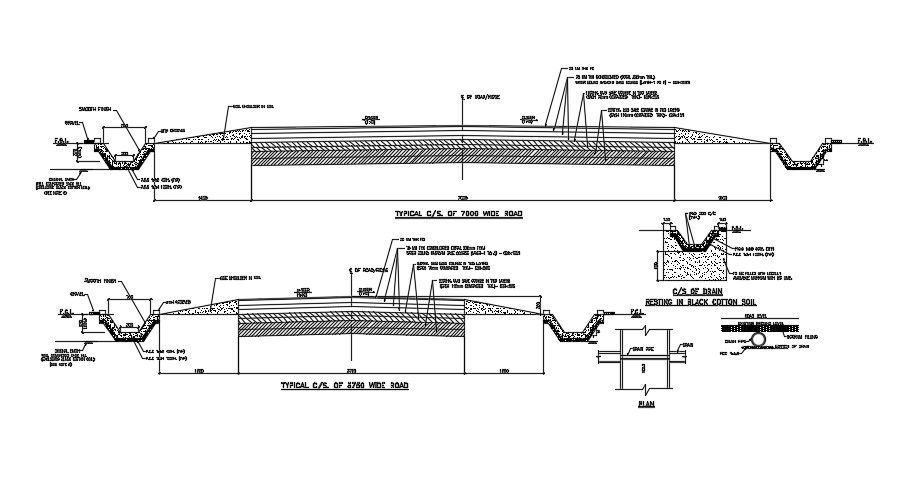 Road section detail. Download autocad free file | CADBULL