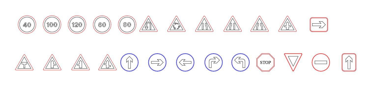 Road sign CAD blocks in AutoCAD 2D drawing, dwg file, CAD file