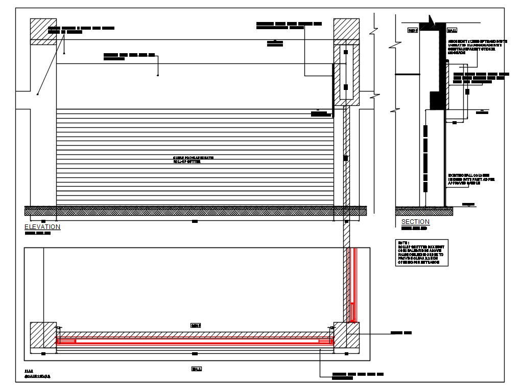 Roll Up Shutters AutoCAD File