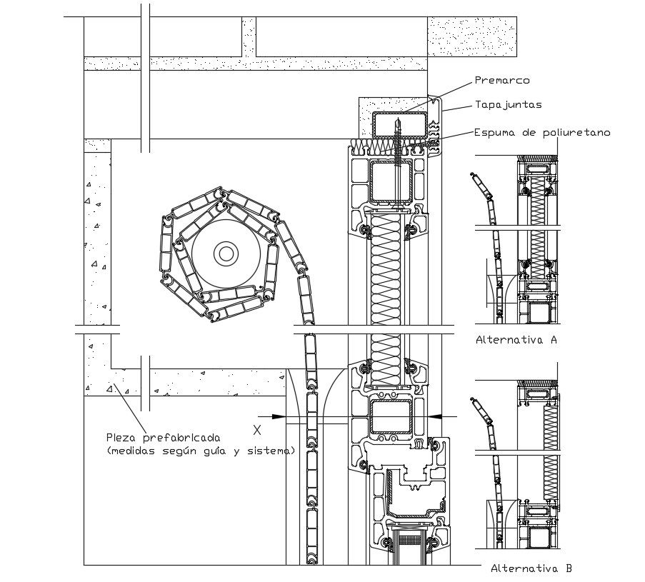 Roller Shutter Doors AutoCAD Block with Steel Chain Roller Details