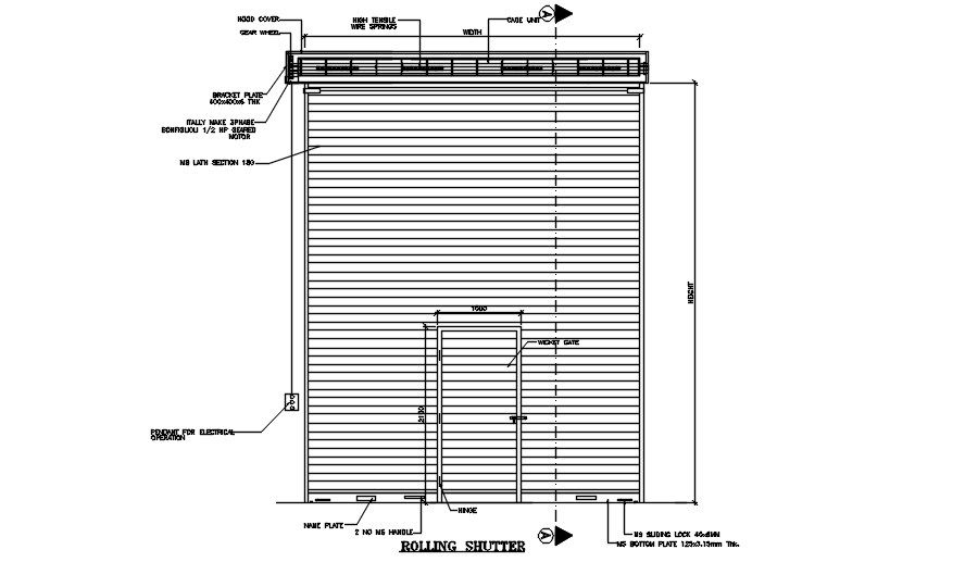 Rolling shutter detail provided in this AutoCAD drawing file. Download this 2d Autocad drawing file.