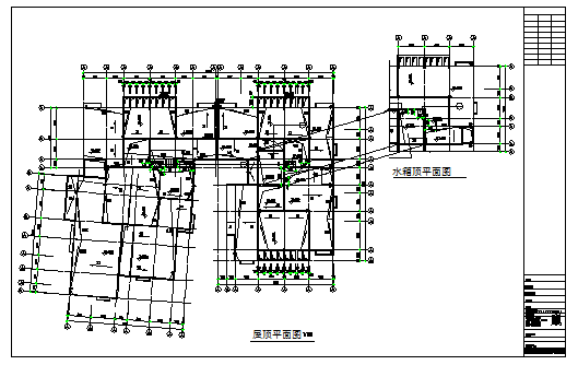Rood plan design of Flat design drawing with tank detail
