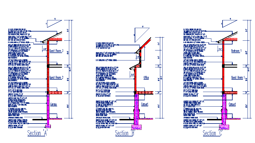 Roof Side Section Detail with Dimension.