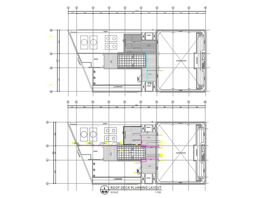 Roof Deck Plumbing Plan DWG File