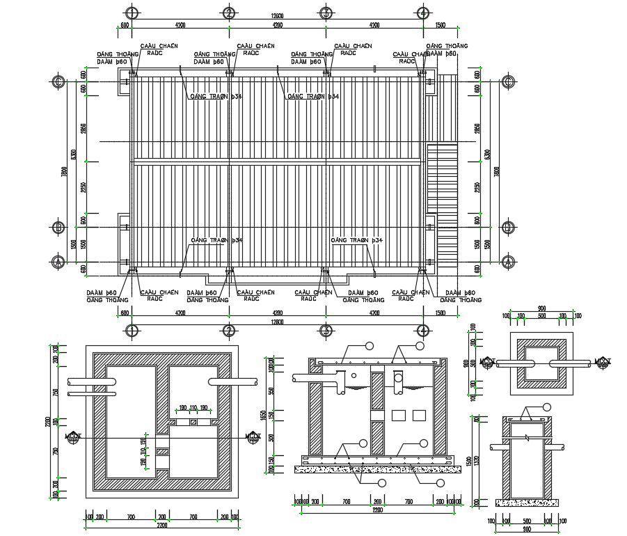 Roof Plan And Sewage Tank CAD Drawing Download Free DWG File