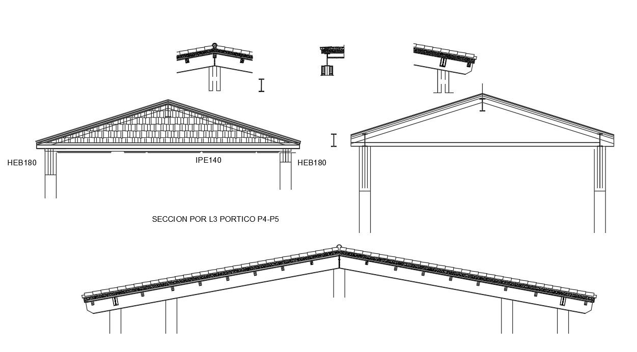 Roof Section CAD Block DWG Drawing for Architects and Designers