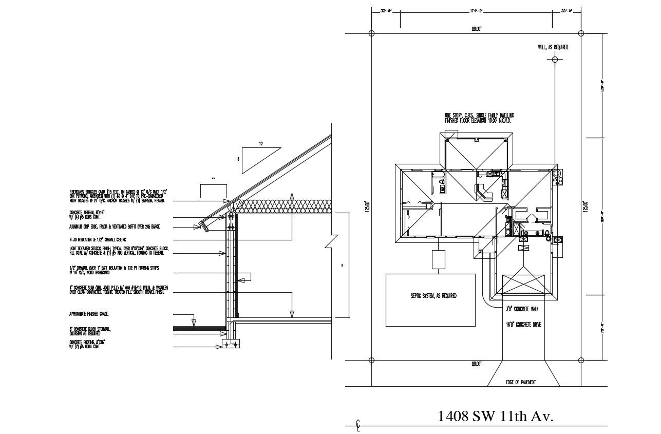 Roof Section Design AutoCAD Drawing