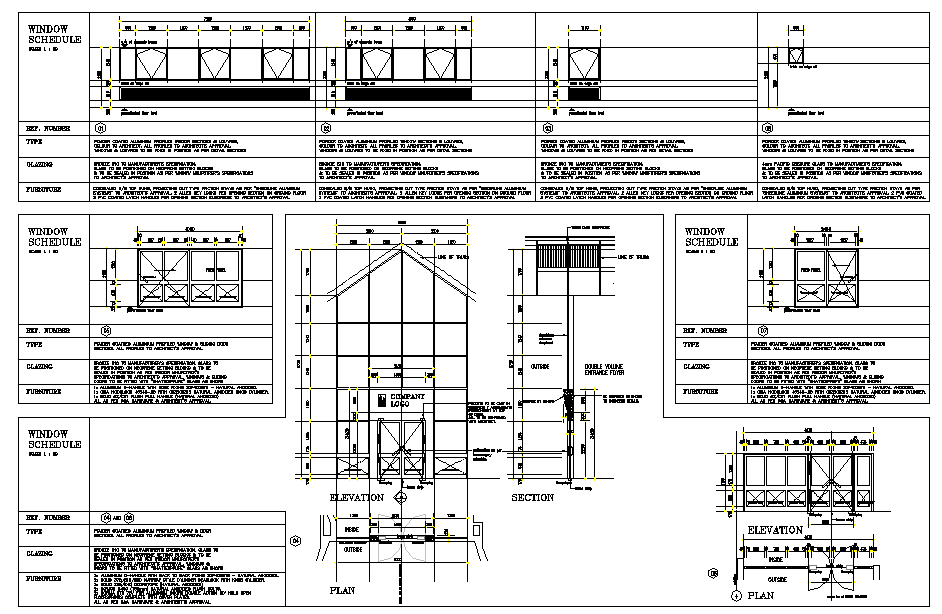 Roof Section Detail & Elevation Section