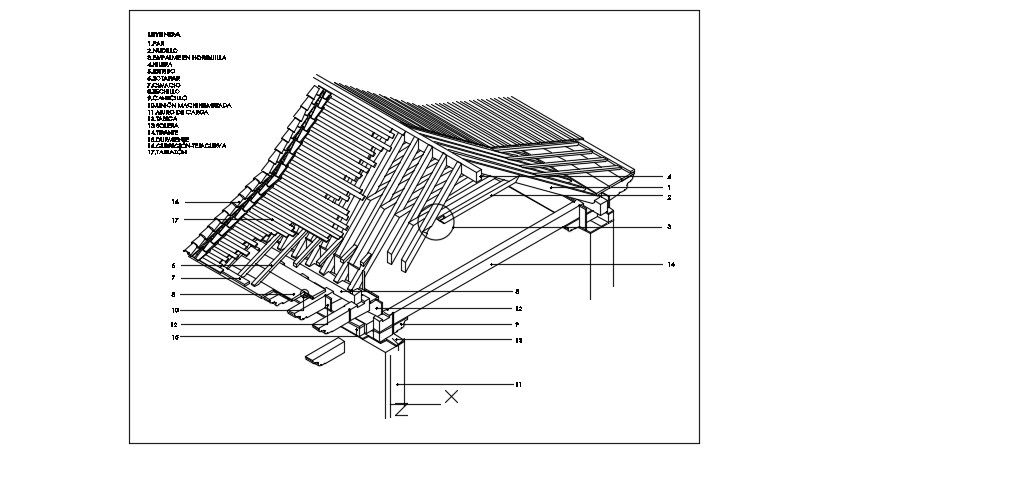 Roof Section Detail In AutoCAD File