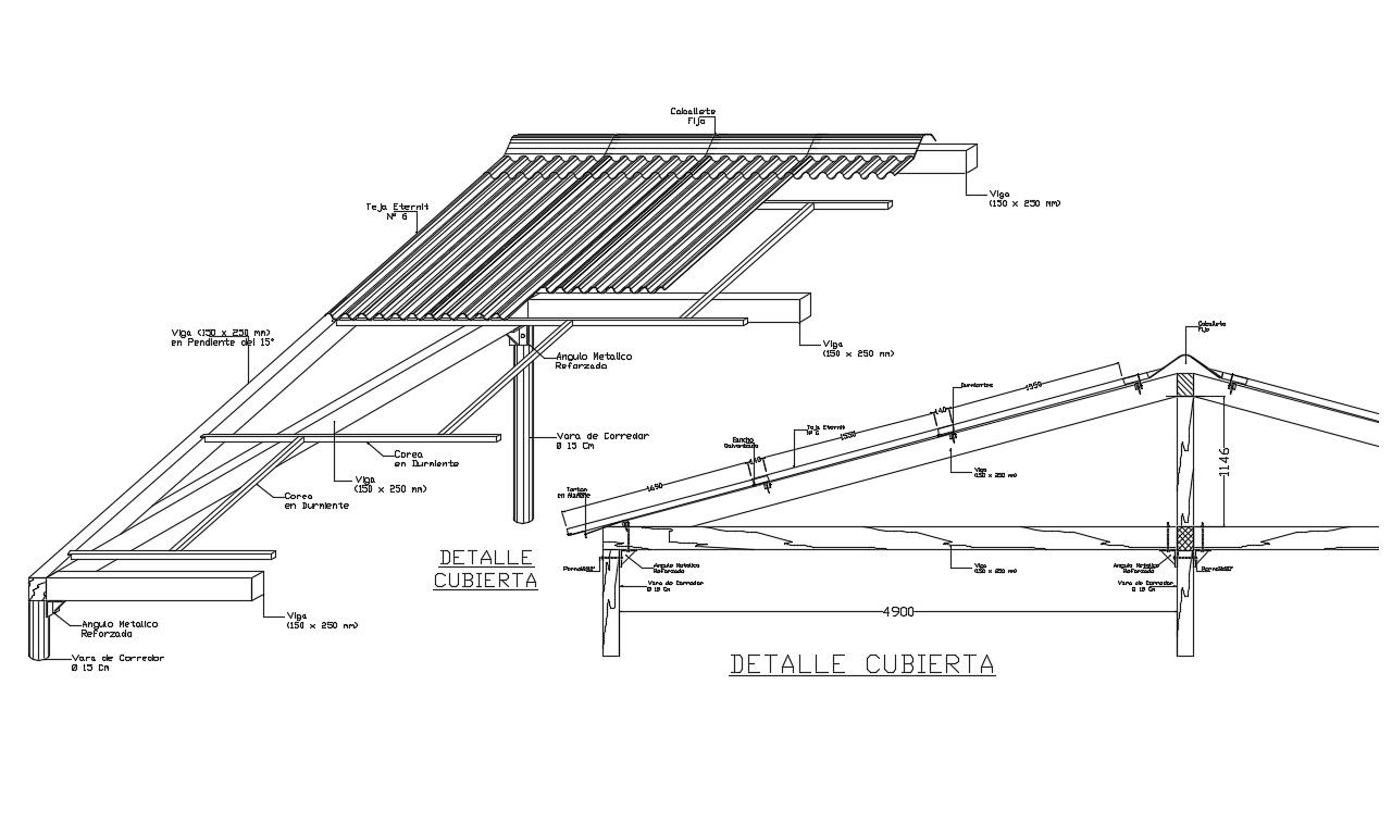 Roof Structure Design CAD Plan