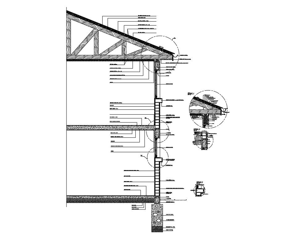 Roof Structure Detail In DWG File