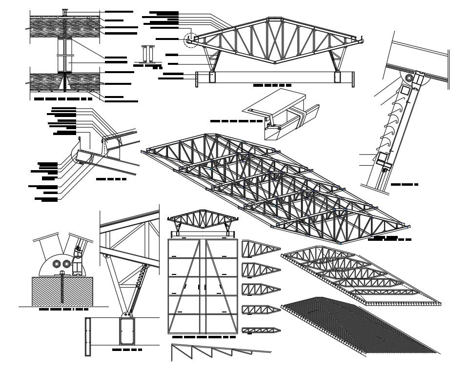 Roof Truss Details In DWG File