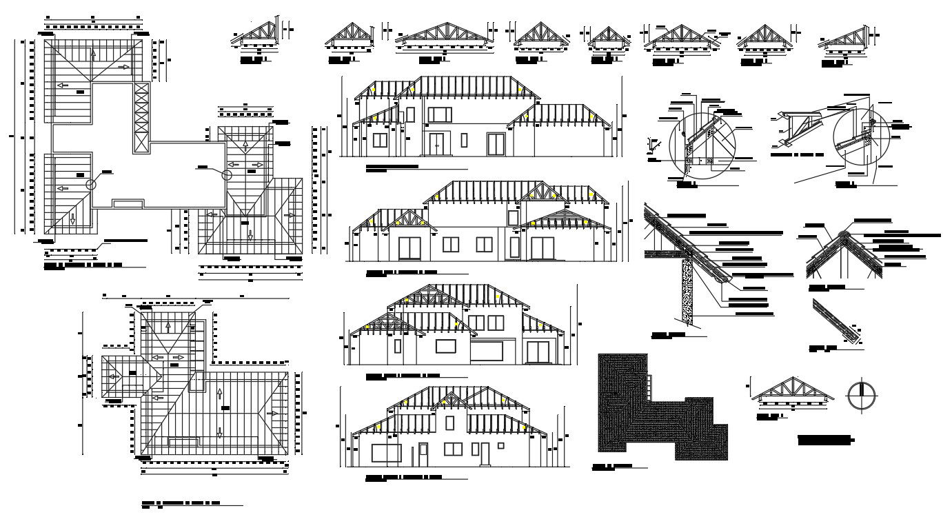 Roof Wooden House project With DWG File