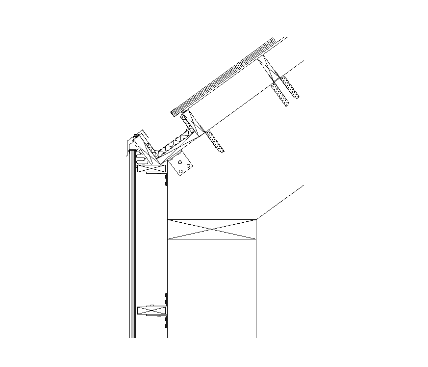Roof and wall connection detail structure layout file