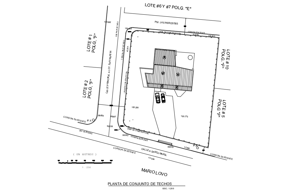 Roof area plan of house with set plan dwg file