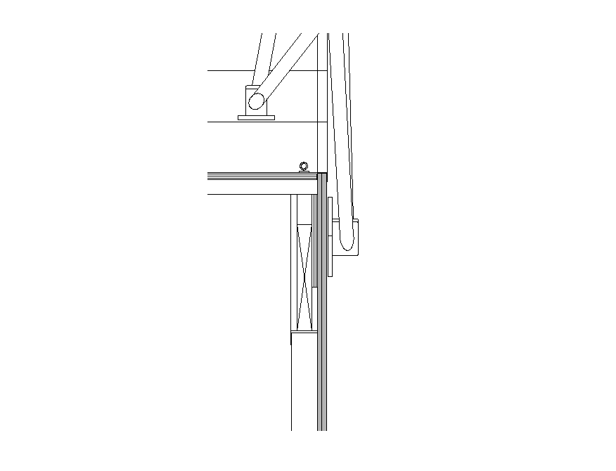 Roof connection detail elevation 2d view layout file