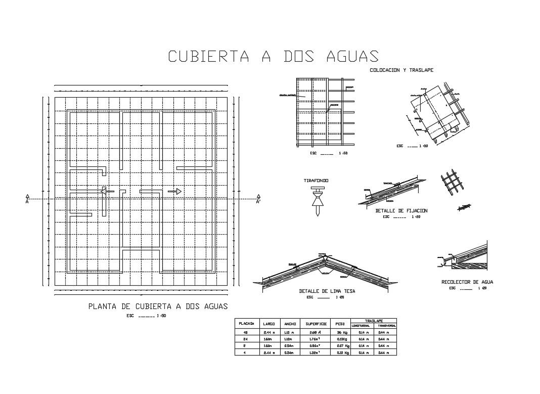 Roof construction and ceiling structure cad drawing details dwg file