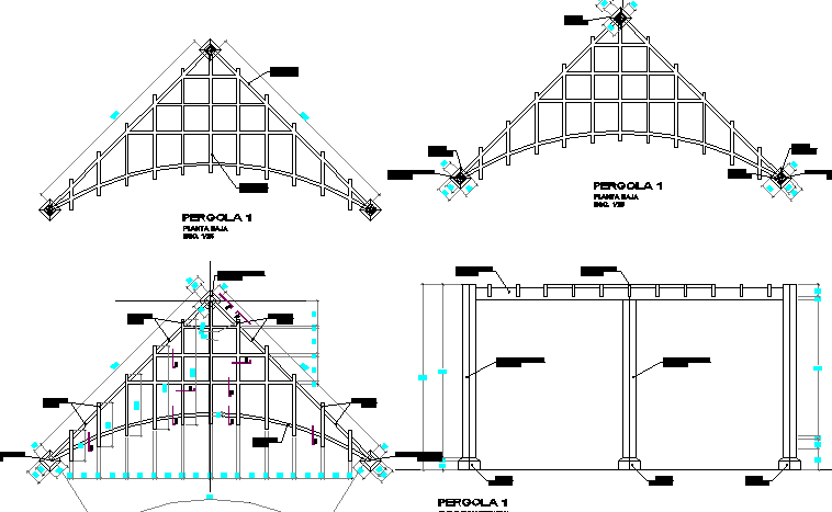 Roof construction details of city bank dwg file