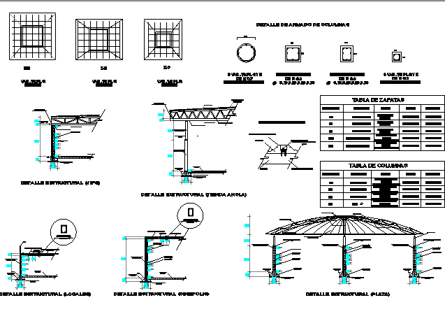 Roof construction view details of mall with plaza dwg file