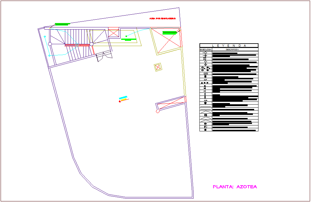 Roof floor plan of electrical installation for commercial building dwg file