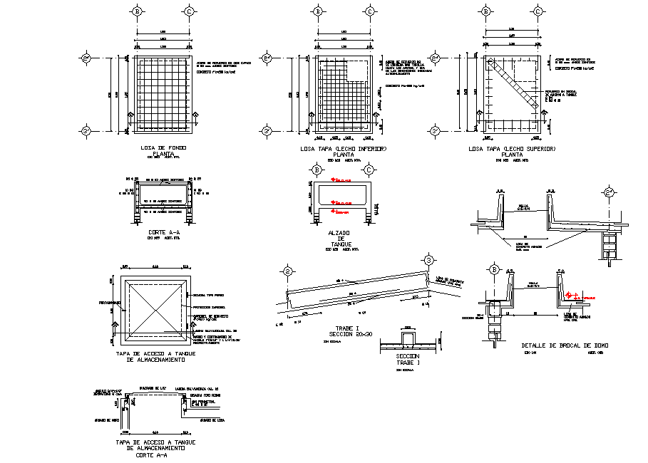 Roof plan and section detail dwg file
