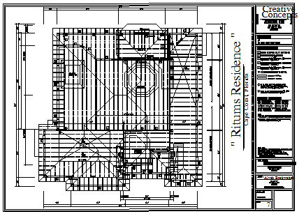 Roof plan design drawing of housing design