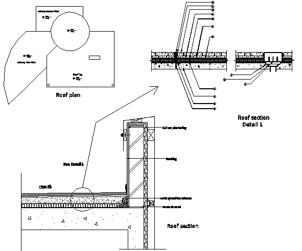 Roof plan detail dwg file