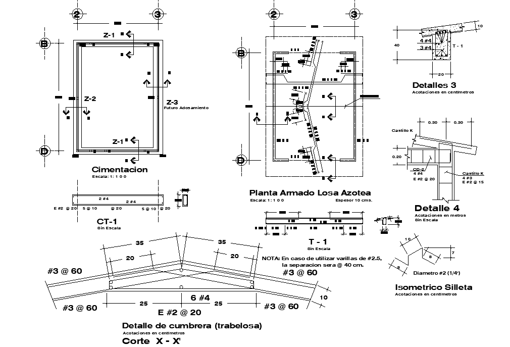 Roof plan section detail dwg file