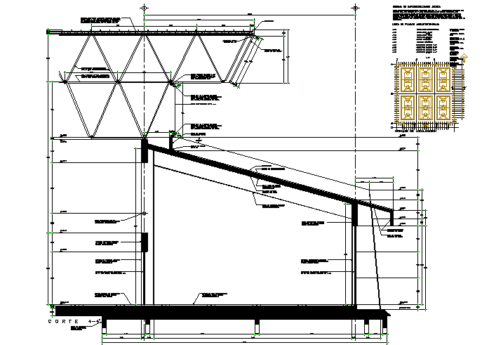Roof section plan detail dwg file