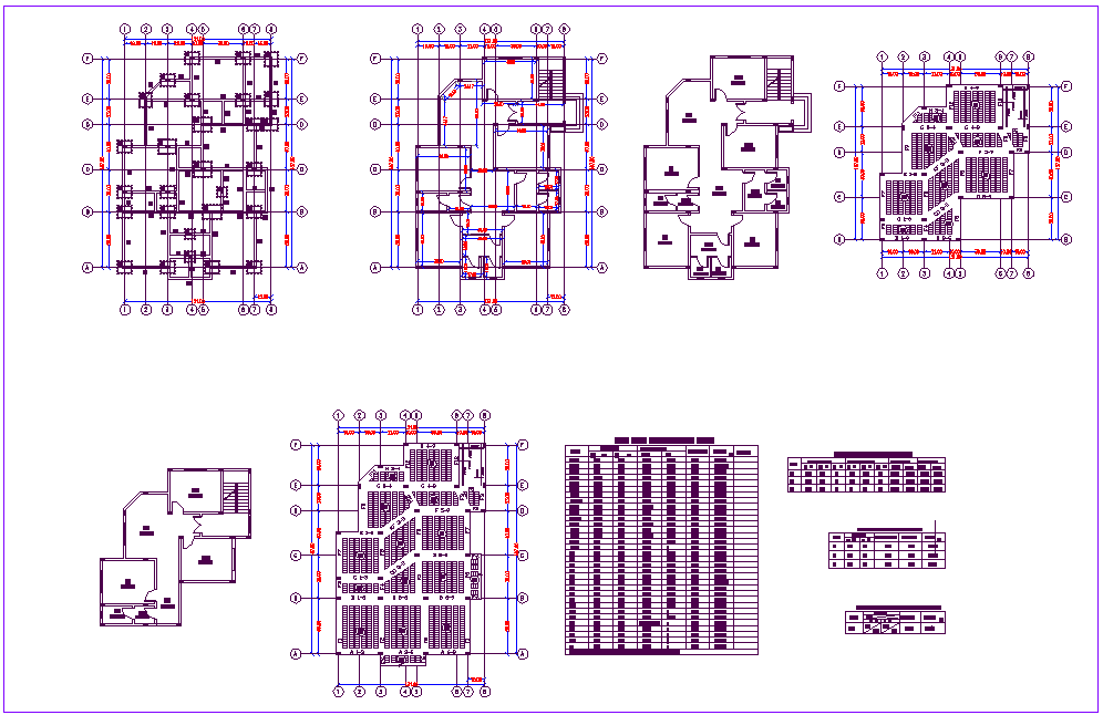 Roof slab reinforcement table with plan dwg file