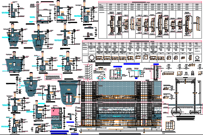 Roof working plan and section plan detail dwg file