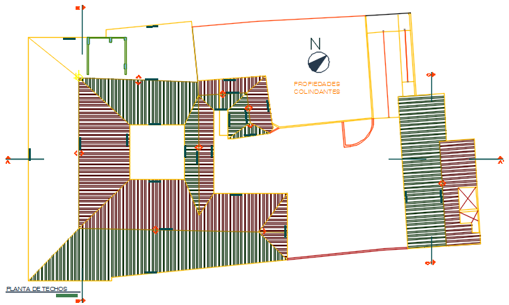 Roof working plan and section plan detail dwg file