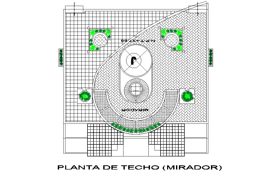 Roof Floor Plan AutoCAD Drawing Free Download DWG File