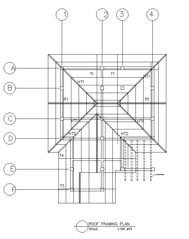 Roof Framing plan section details of the house AutoCAD DWG drawing file is provided. Download the Free AutoCAD 2D DWG file