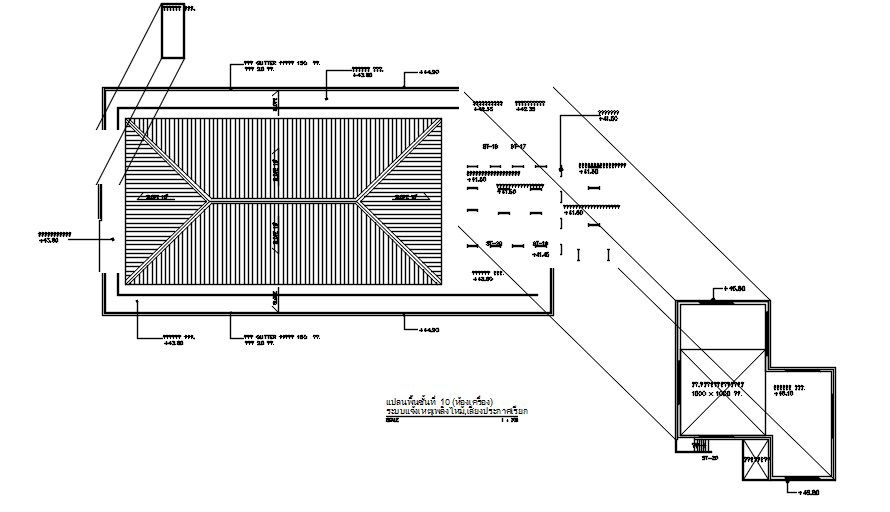 Roof Framing section plan of the house AutoCAD DWG drawing file is provided. Download the Free AutoCAD 2D DWG file.