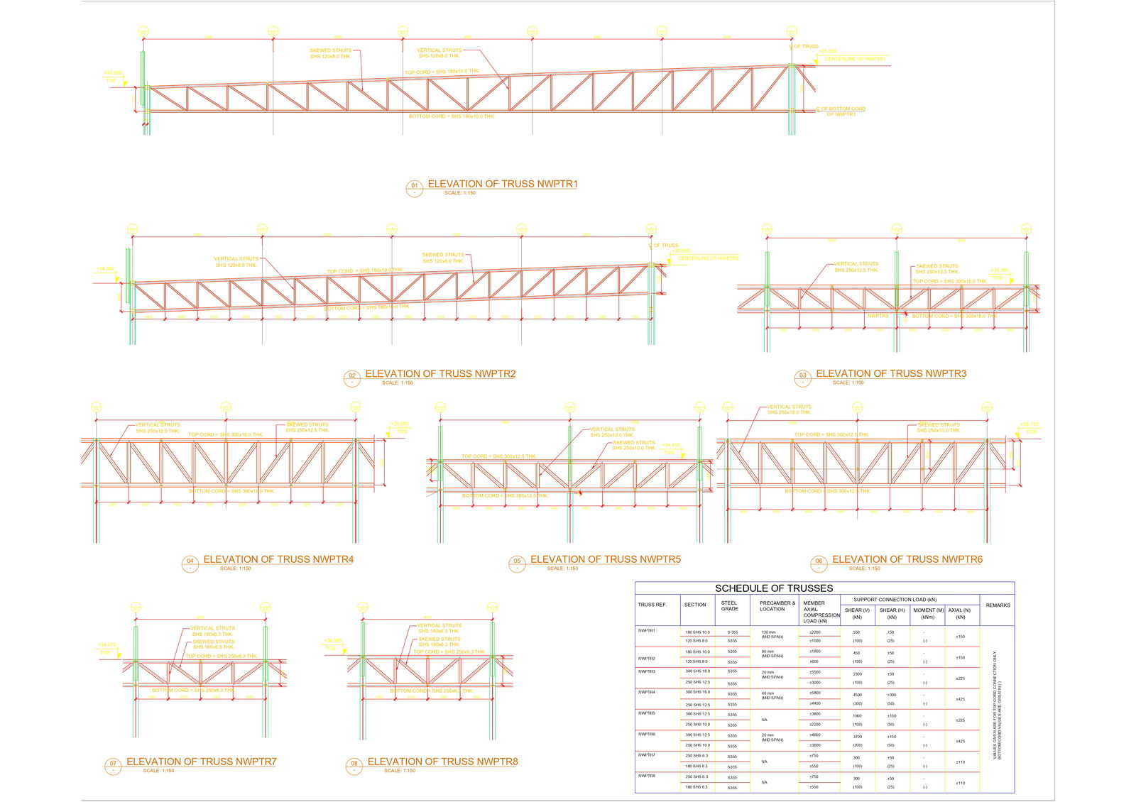 Roof Truss Detail Elevation In AutoCAD DWG File