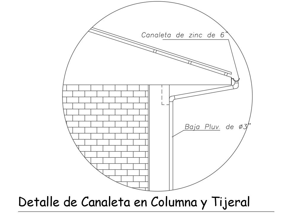 Roof connection joinery detail is provided in this Autocad drawing file. Download this 2D autocad DWG File.