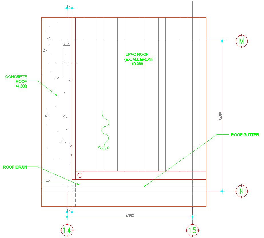 Roof detail design is given in the AutoCAD drawing, CAD file, dwg file
