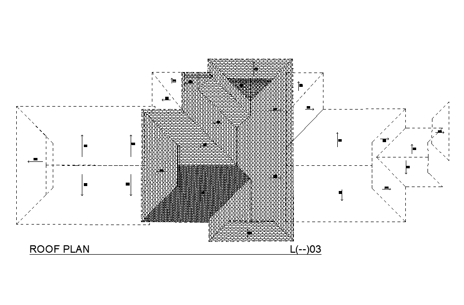 Roof detail of commercial building specified in this AutoCAD drawing file. Download the AutoCAD drawing file.