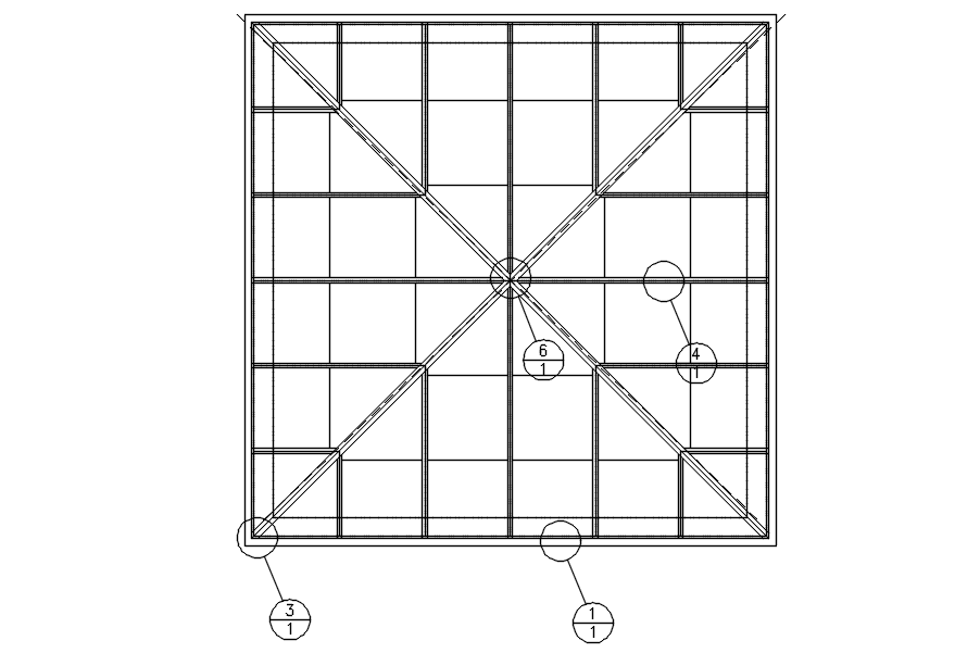 Roof drawing in Detail AutoCAD 2D design, dwg file, CAD file