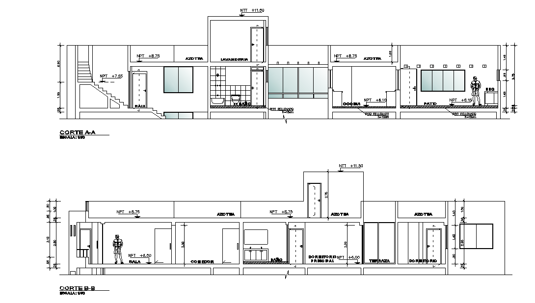Roof extension cover works are given in this 2D Autocad drawing file. Download the Autocad file.