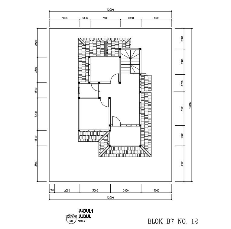 Roof floor plan drawing is given in autocad 2d drawing, dwg file, cad file.
