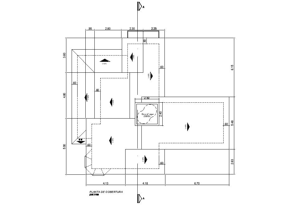 Roof framing plan with slope details.