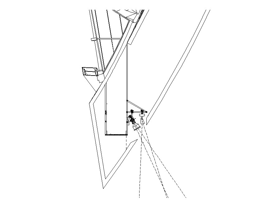 Roofing connection detail 2d view layout dwg file