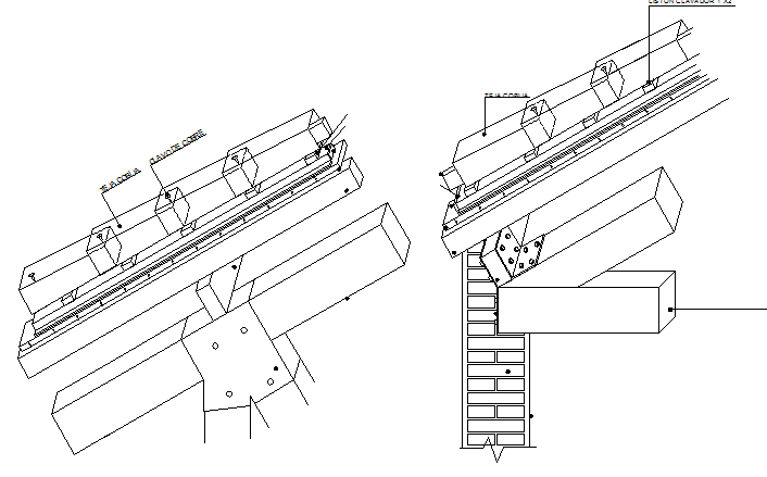 Roofing construction details with clay tile dwg file