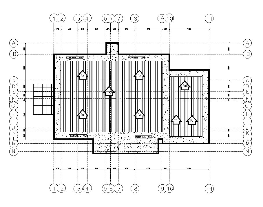 Roof layout of 40x26 house plan is given in this Autocad drawing file. Download now.