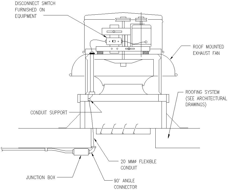 Roof-Mounted Exhaust Fan CAD DWG for Mechanical and HVAC Designers