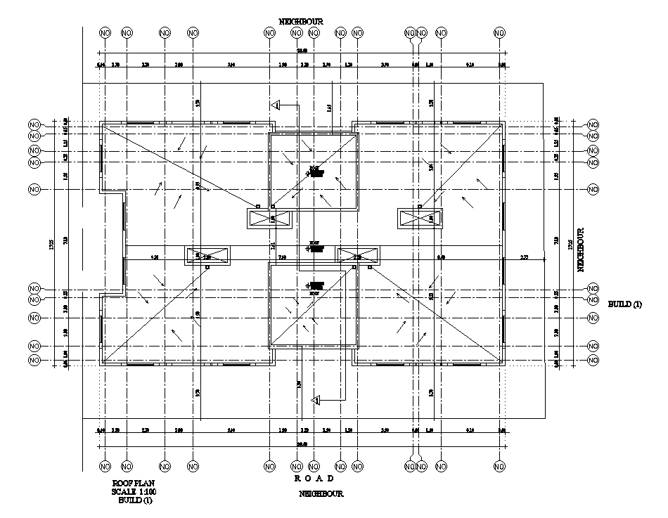 Roof plan cad drawing is given in this cad file. Download this cad file now.
