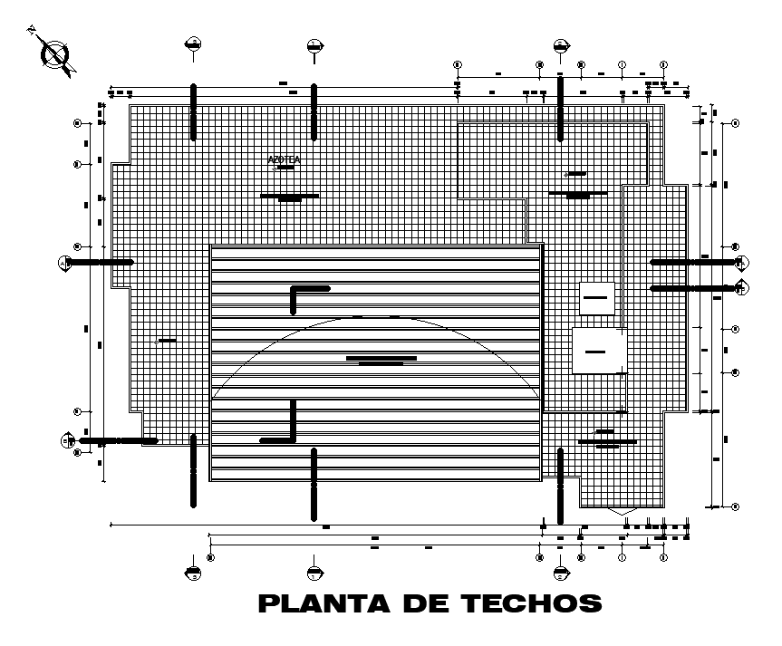 Roof plan detail drawing presented in this AutoCAD drawing file. Download this 2d autocad drawing file.